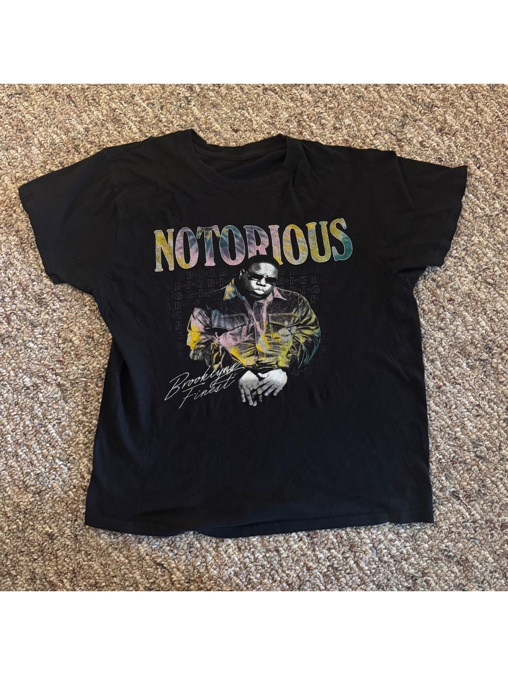 Notorious B.I.G. Short Sleeve Graphic T-Shirt Black Size Medium